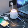 Aisens Regleta de Enchufes Multifunción con 4 Tomas, 1 USB-C, 3 USB-A y Luz Nocturna, Blanco